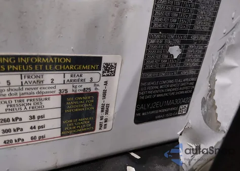 2021 Land Rover Range Rover Velar P340 S z USA, uszkodzony, nr VIN SALYJ2EU1MA300422